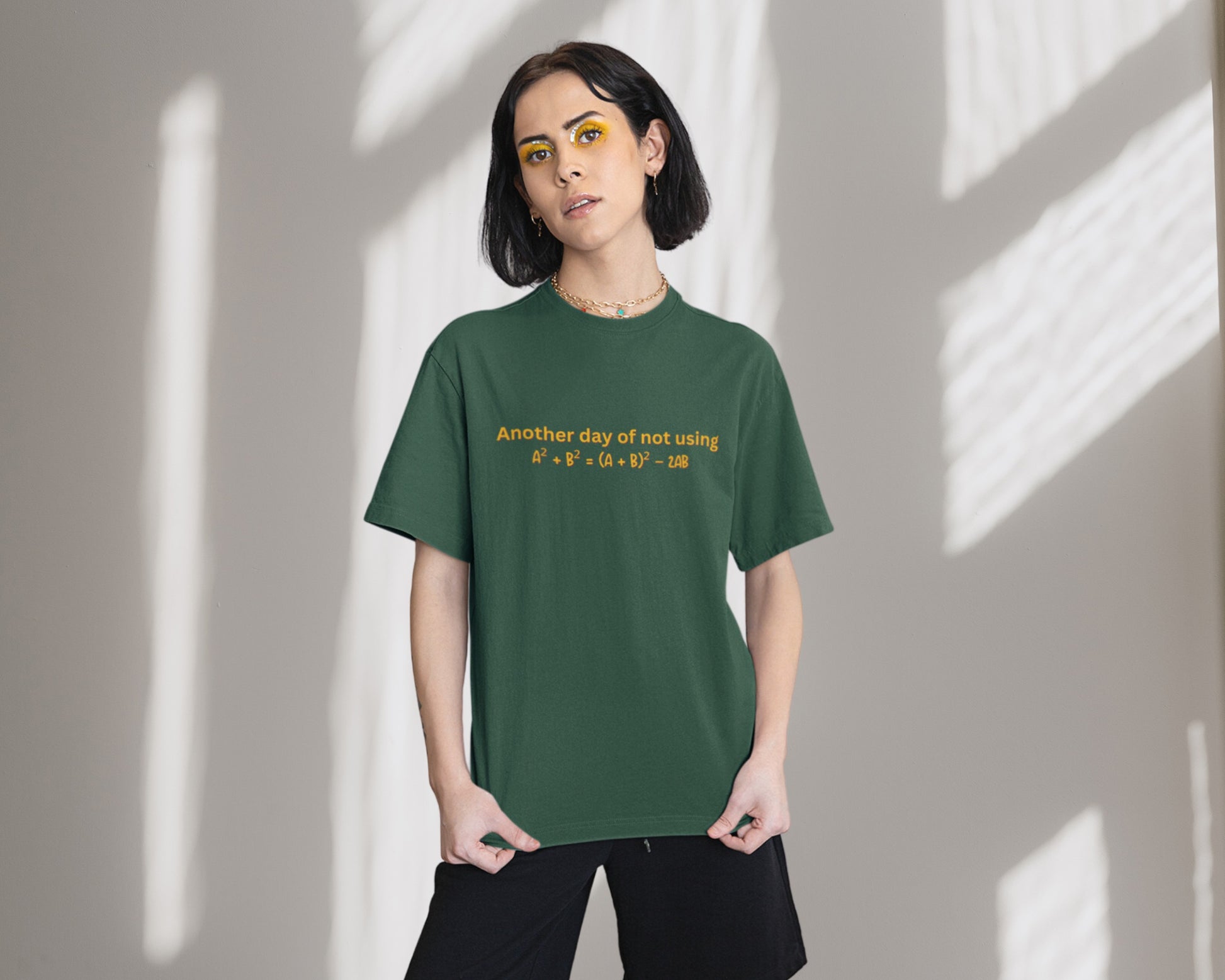 Useless Formula College Oversized Tshirt, Olive green color